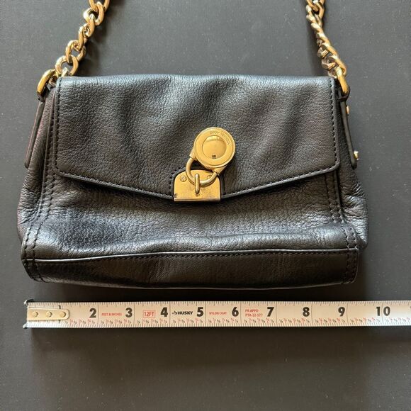 Michael Kors Small Shoulder Black Leather Crossbody Bag - Picture 12 of 13